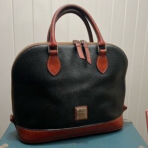 Dooney & Bourke Black/Tan Domed Satchel